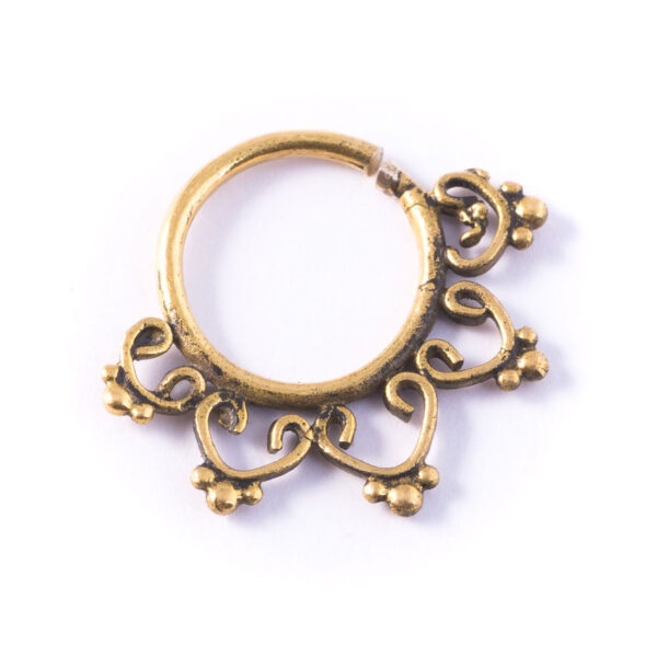 Flower Mandala sterling Silver Septum Ring for Pierced Nose
