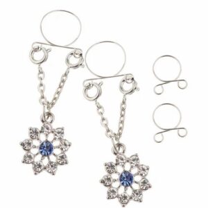 -Maxbell-Nipple-Rings-Shield-Bar-Sterling Silver-No-Piercing-Clip-On-Nipple