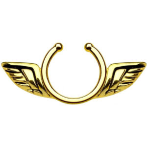 Fake Nipple Piercing Angel Wings Bendable with 925 Silver