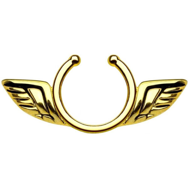 Fake Nipple Piercing Angel Wings Bendable with 925 Silver