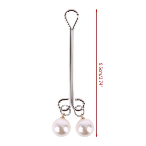 Kinky Pearls Labia Clip Pussy Non Piercing Clip Sterling Silver - Image 2