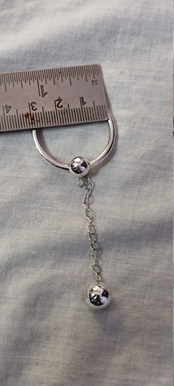 Dangal Ball Penis Ring Sterling Silver Cock Glans Ring intimate Toy Sex Jewelry - Image 2