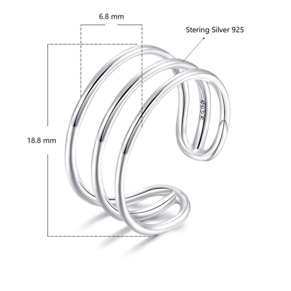 Multi Ring Band Cock Ring Penis Cover Sterling Silver Adjustable Ring - Image 2