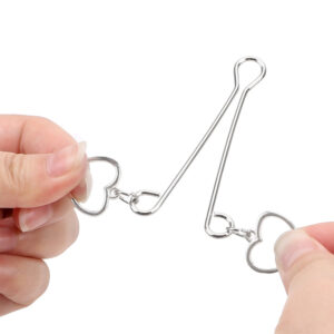Non-Piercing Pussy Clips with Dangle Hearts – Sterling Silver