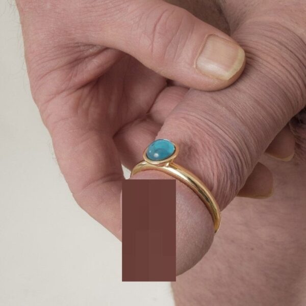 Cock Ring Sterling Silver Testicle Stretching Loop Penis Ring Gemstone Ring - Image 2