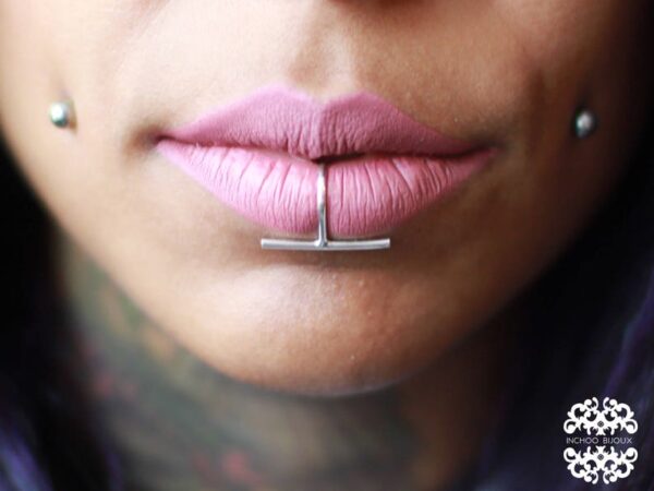 Fake Lip Ring, Lip cuff, Faux, Snake Bites, Body Jewelry, No Piercing, 925 Silver Lip Piercing, Lip Hoop, Minimal, Bar, Nose Ring, Septum - Image 6