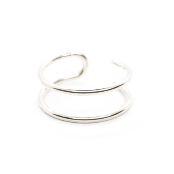 Fake Lip Ring - Faux lip ring - Double Lip Ring Clip On - Fake Lip Cuff - Fake Lip Piercing - Delicate Gold Lip Jewelry Sterling Silver - Image 4