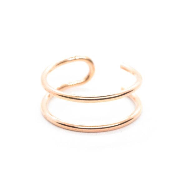 Fake Lip Ring - Faux lip ring - Double Lip Ring Clip On - Fake Lip Cuff - Fake Lip Piercing - Delicate Gold Lip Jewelry Sterling Silver - Image 6
