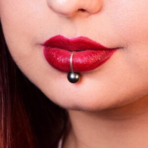 Sterling Silver Fake Lip Ring with Pearl