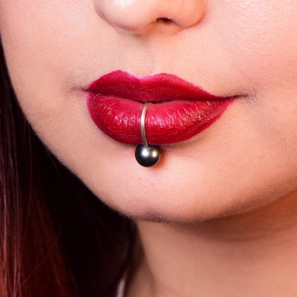 Sterling Silver Fake Lip Ring with Pearl
