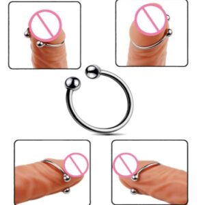 Double Ball Penis Ring Pressure Point Glans Ring – 925 Silver Cock Ring