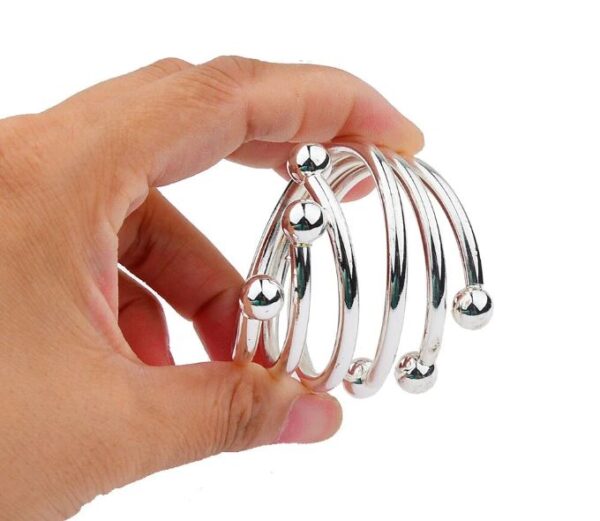 Golden Spiral Sterling Silver Cock Ring Penis Band Cover Sex Toy For Him - Image 5
