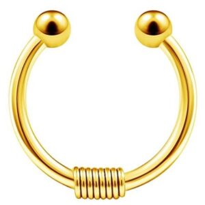 Solid 18k Gold Adjustable Penis Ring with Pressure Balls