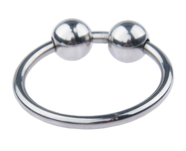 Cock rings glans ring with two beads ejection delay ejaculation products penis sex toys for men Sterling Silver - Image 2